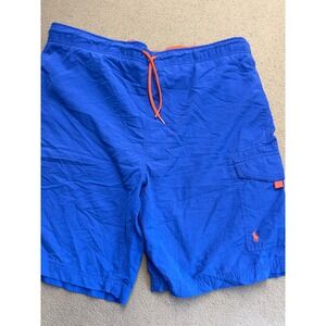 Polo Ralph Lauren swim trunks pull up elastic waist drawstring net lining pocket